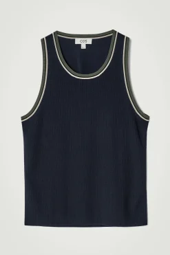 CAMISETA DE CANALÉ CON RIBETE EN CONTRASTE*COS Sale