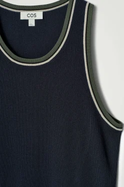 CAMISETA DE CANALÉ CON RIBETE EN CONTRASTE*COS Sale