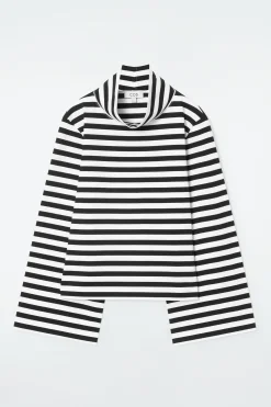 CAMISETA DE CUELLO ALTO A RAYAS CON MANGA LARGA*COS Outlet