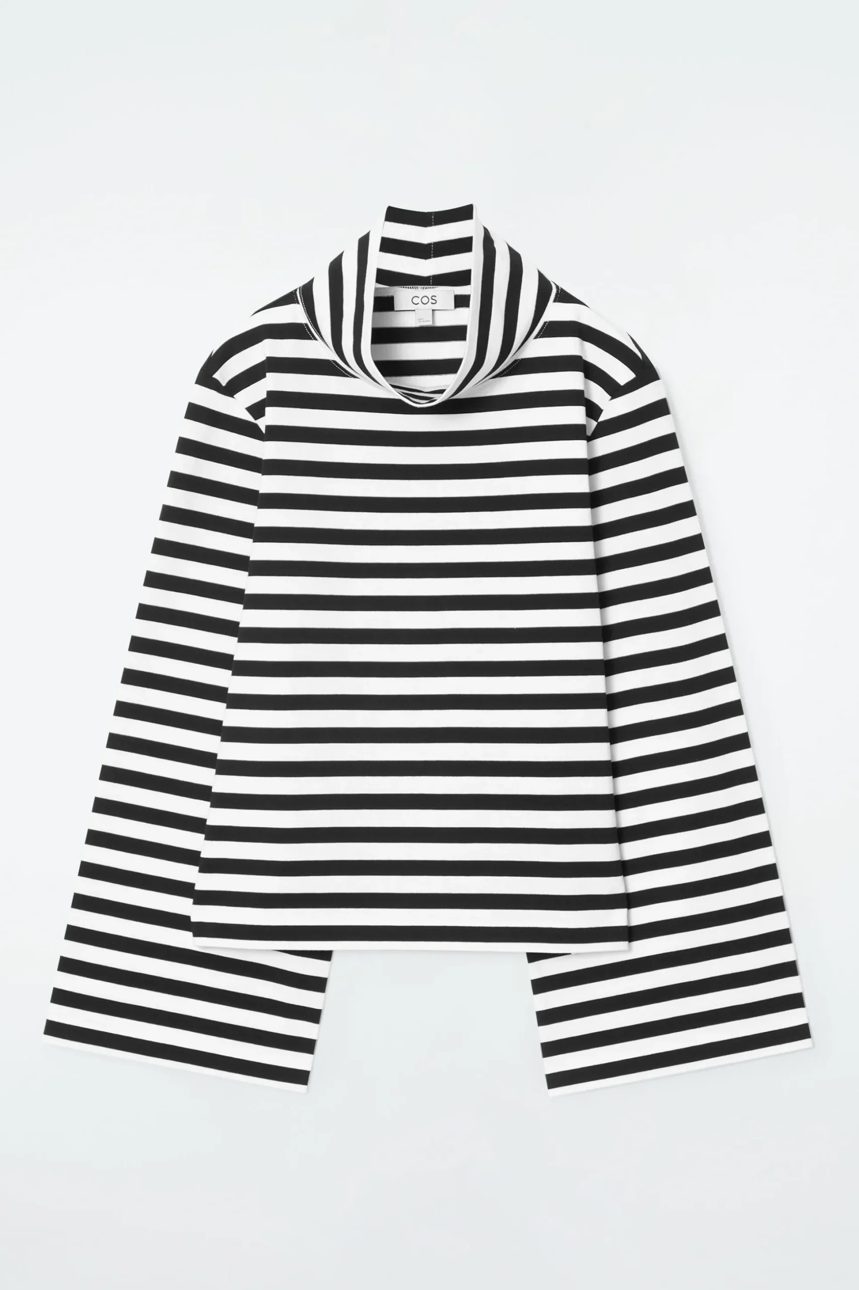 CAMISETA DE CUELLO ALTO A RAYAS CON MANGA LARGA*COS Outlet