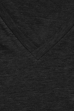 CAMISETA DE LINO CON CUELLO DE PICO REGULAR FIT*COS Best