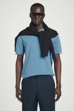 CAMISETA DE PUNTO DE ALGODÓN CON CUELLO REDONDO*COS Clearance