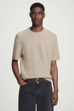 CAMISETA DE PUNTO DE ALGODÓN CON TEXTURA*COS Outlet