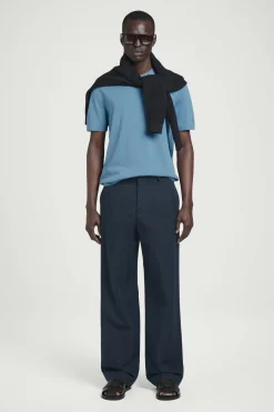 CAMISETA DE PUNTO DE ALGODÓN CON CUELLO REDONDO*COS Clearance