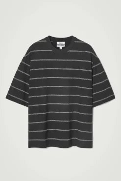 CAMISETA PUNTO DE CÁÑAMO A RAYAS RELAXED FIT*COS Sale