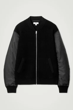 CAZADORA BOMBER DE LANA MERINO Y NAILON*COS Outlet