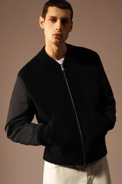 CAZADORA BOMBER DE LANA MERINO Y NAILON*COS Outlet