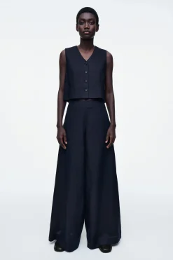 CHALECO CROP DE LINO*COS Online