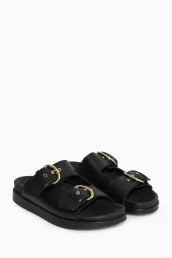 CHUNKY BUCKLED LEATHER SLIDES*COS Sale