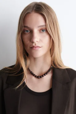 COLLAR DE BOLAS PIEDRA GRANATE*COS Sale