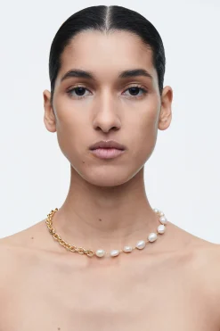 COLLAR DE CADENA DE PERLAS DE AGUA DULCE*COS Discount