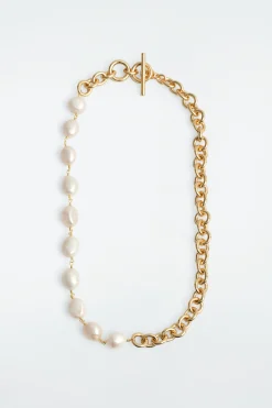 COLLAR DE CADENA DE PERLAS DE AGUA DULCE*COS Discount