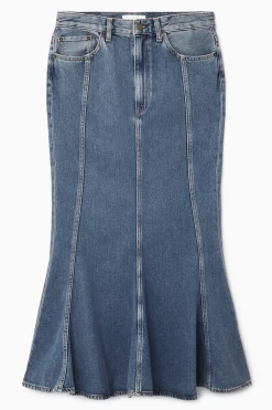 FALDA DENIM ACAMPANADA CON PANELES*COS Best