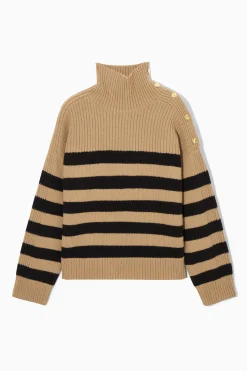 JERSEY DE LANA A RAYAS CON ADORNOS DE BOTONES*COS Fashion