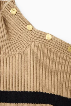 JERSEY DE LANA A RAYAS CON ADORNOS DE BOTONES*COS Fashion
