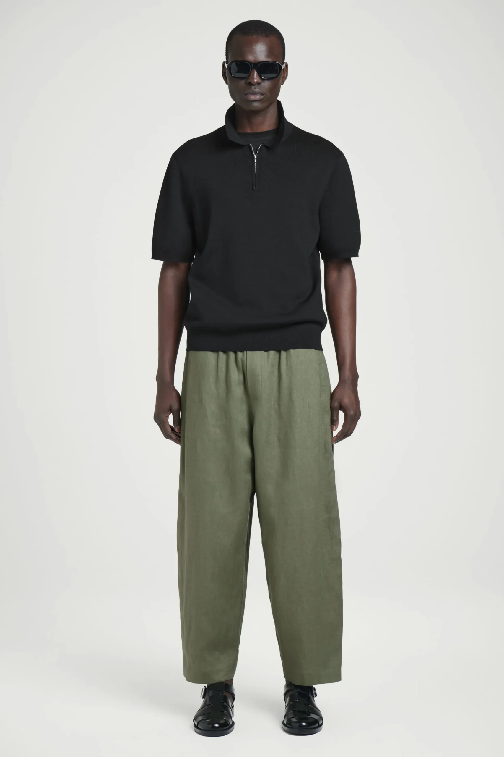 PANTALÓN ANCHO DE LINO CON CINTURA ELÁSTICA*COS Clearance