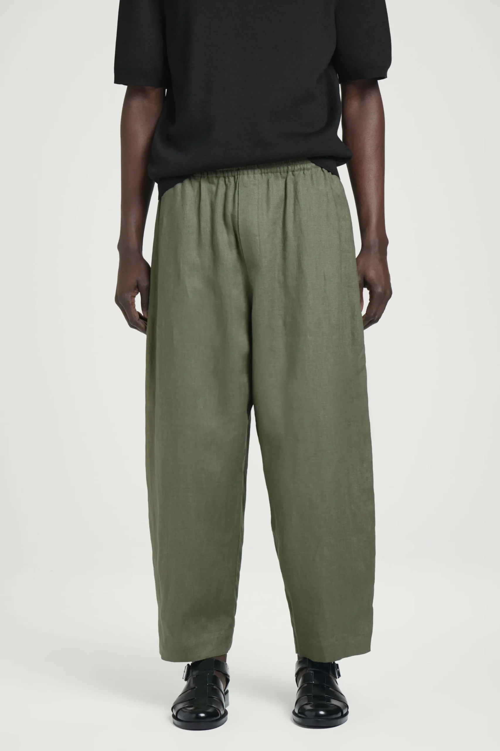PANTALÓN ANCHO DE LINO CON CINTURA ELÁSTICA*COS Clearance