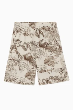 PANTALÓN CORTO DE LINO CON ESTAMPADO BOTÁNICO*COS New