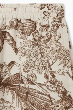PANTALÓN CORTO DE LINO CON ESTAMPADO BOTÁNICO*COS New