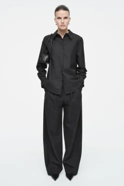 PANTALONES PERNERAS RECTAS LANA JASPEADA REGULAR*COS Outlet