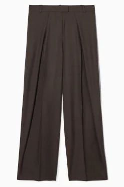 PANTALONES PLISADOS PERNERA ANCHA LANA RELAXED FIT*COS Online