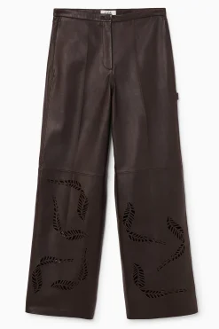 PANTALONES UTILITY DE PIEL DE BORDADO INGLÉS*COS Outlet