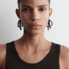 PENDIENTES DE LAZO DE BOLAS PIEDRA GRANATE*COS New