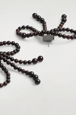 PENDIENTES DE LAZO DE BOLAS PIEDRA GRANATE*COS New