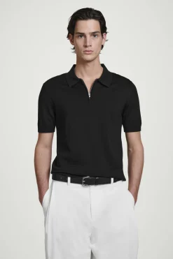 POLO CON CREMALLERA EN PUNTO DE SEDA*COS Hot