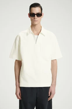 POLO CON MEDIA CREMALLERA DE SARGA DE ALGODÓN*COS Sale