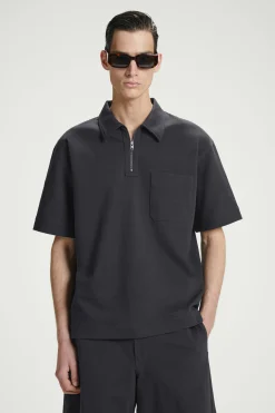 POLO CON MEDIA CREMALLERA DE SARGA DE ALGODÓN*COS Online