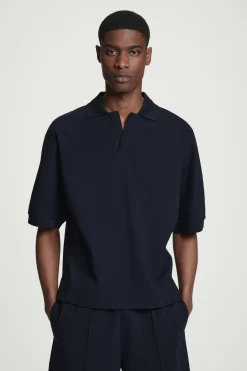 POLO DE ALGODÓN MERCERIZADO CON CUELLO ABIERTO*COS Sale