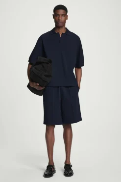 POLO DE ALGODÓN MERCERIZADO CON CUELLO ABIERTO*COS Sale
