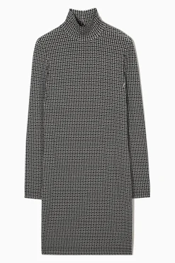 PRINTED ROLLNECK MINI DRESS*COS Hot