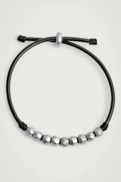 PULSERA DE CORDÓN DE PIEL CON ABALORIOS*COS New