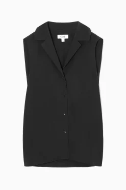 SLEEVELESS CAMPCOLLAR PURE SILK BLOUSE*COS Online
