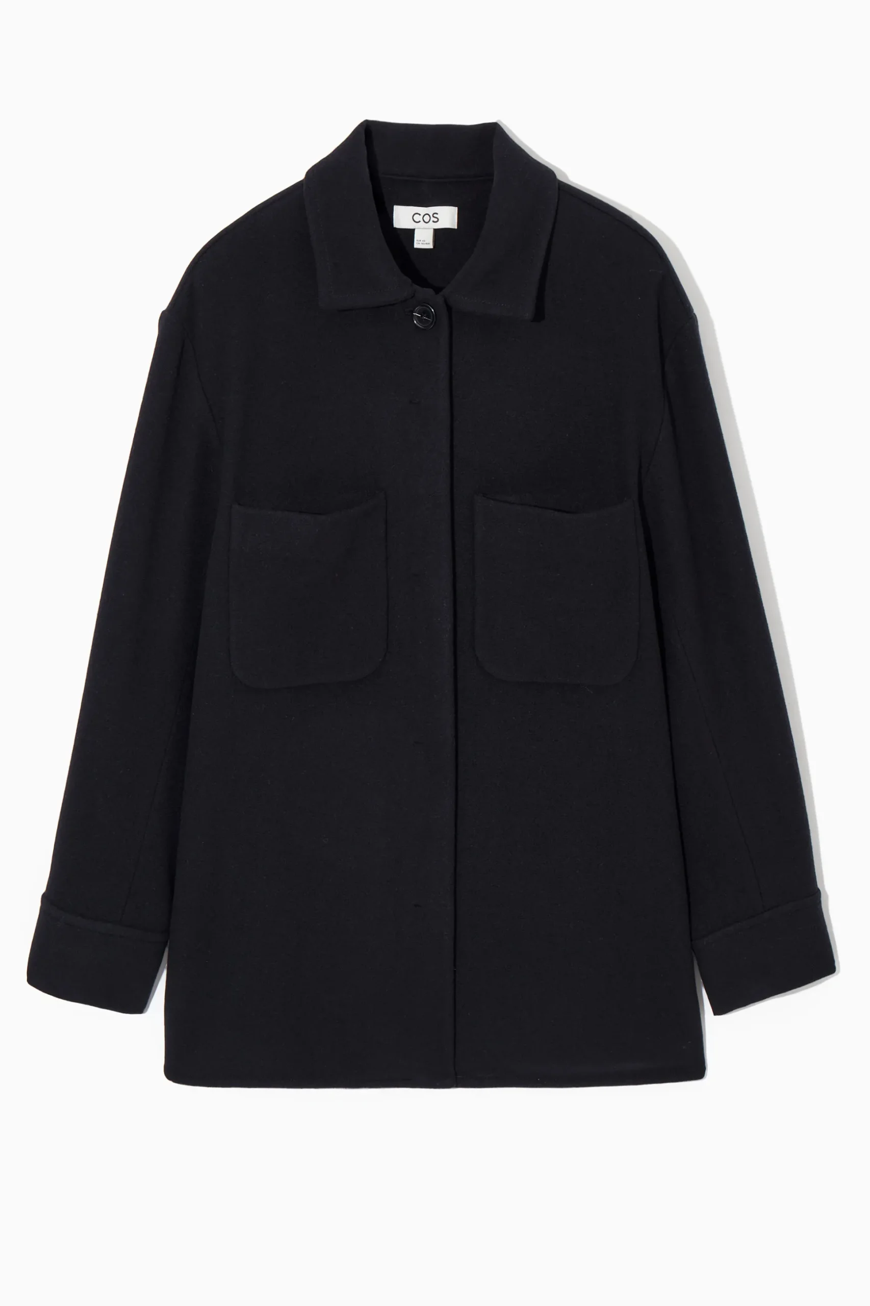 SOBRECAMISA DE LANA CON BOLSILLO PARCHE*COS New
