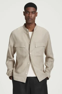 SOBRECAMISA DE LINO CON CUELLO MAO*COS Discount