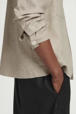 SOBRECAMISA DE LINO CON CUELLO MAO*COS Discount