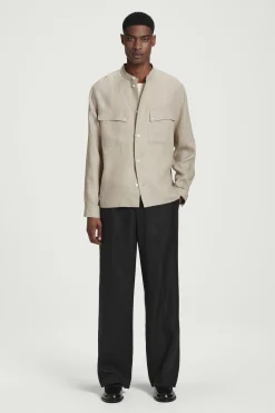 SOBRECAMISA DE LINO CON CUELLO MAO*COS Discount