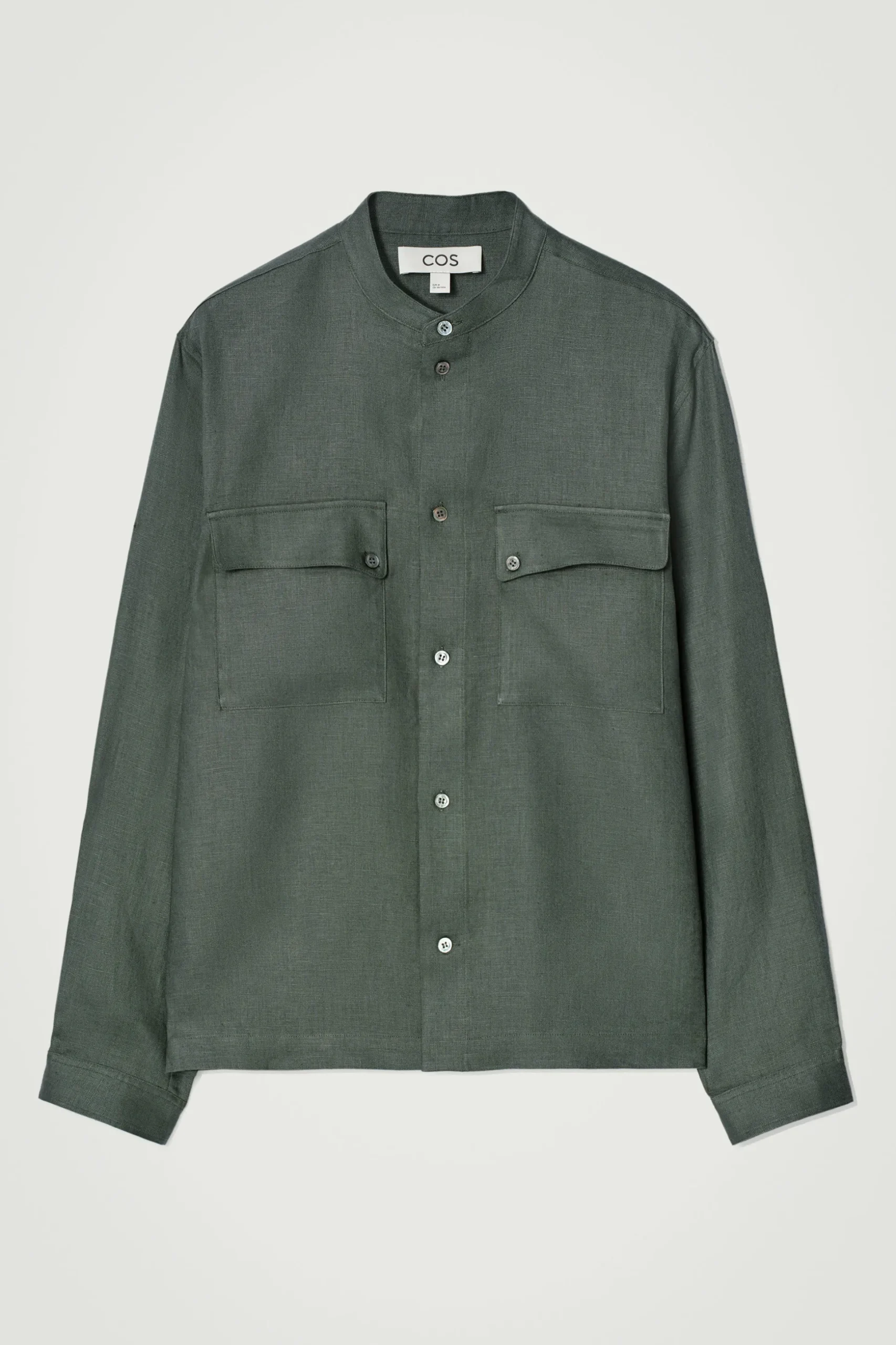 SOBRECAMISA DE LINO CON CUELLO MAO*COS Online