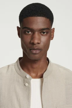 SOBRECAMISA DE LINO CON CUELLO MAO*COS Discount