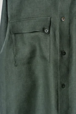 SOBRECAMISA DE LINO CON CUELLO MAO*COS Online