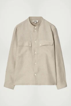 SOBRECAMISA DE LINO CON CUELLO MAO*COS Discount