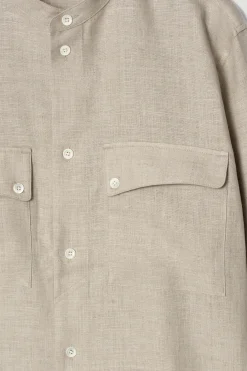 SOBRECAMISA DE LINO CON CUELLO MAO*COS Discount