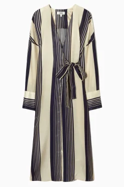 STRIPED MIDI WRAP DRESS*COS Sale