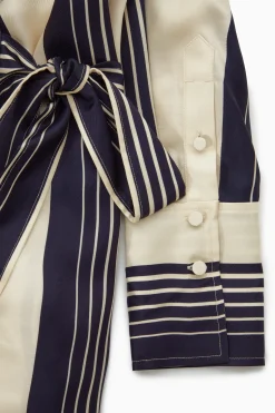 STRIPED MIDI WRAP DRESS*COS Sale