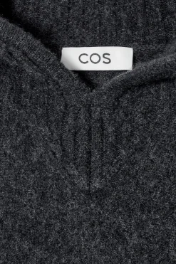 SUDADERA CON CAPUCHA DE CASHMERE HERVIDO*COS Sale