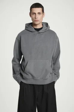 SUDADERA CON CAPUCHA DE PUNTO DE ALGODÓN LAVADO*COS Sale