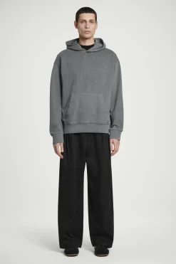 SUDADERA CON CAPUCHA DE PUNTO DE ALGODÓN LAVADO*COS Sale